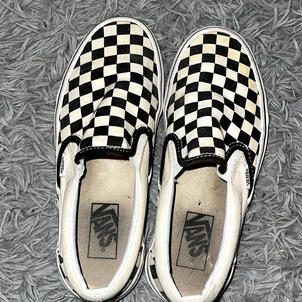 Checkered Van Slip Ons